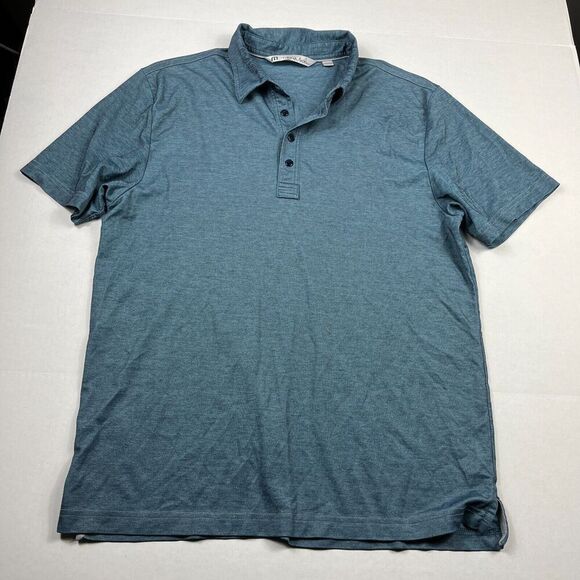 Travis Mathew Mens Polo Shirt Blue Stretch Short Sleeve Performance Top LARGE - Picture 1 of 11